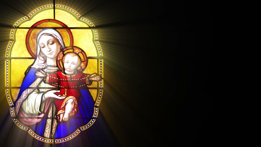 Stained Glass with Mary and Jesus (Seamless Loop)
