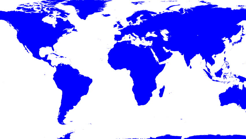World Map Wraps to Globe (white background). Classic TV news style. You can change color, hue or lightness, or use the clip as a matte to change background. Texture based on NASA pictures.