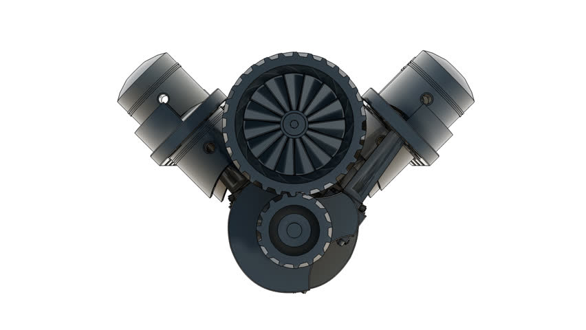 V8 chromium toon engine 3D (HD, 30fps, loop, 3d render)