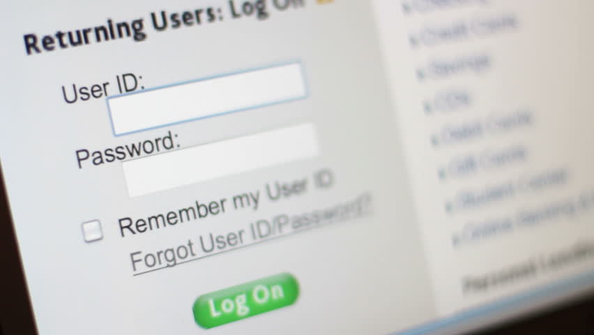 password screen on a computer or website
