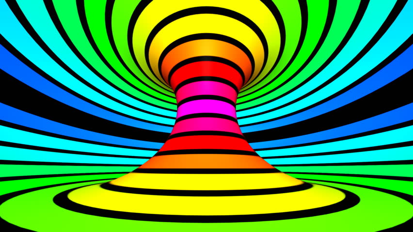 Loop twisted rotation - Horizontal motion rainbow colors