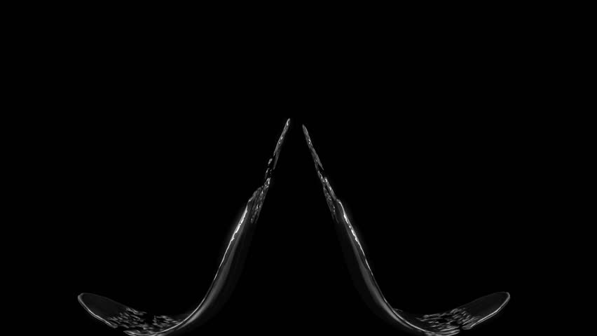 Liquid splash collision with slow motion over black