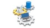 IT Infrastructure with rotating Gears