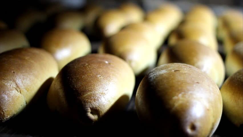 Baked bread in the bakery