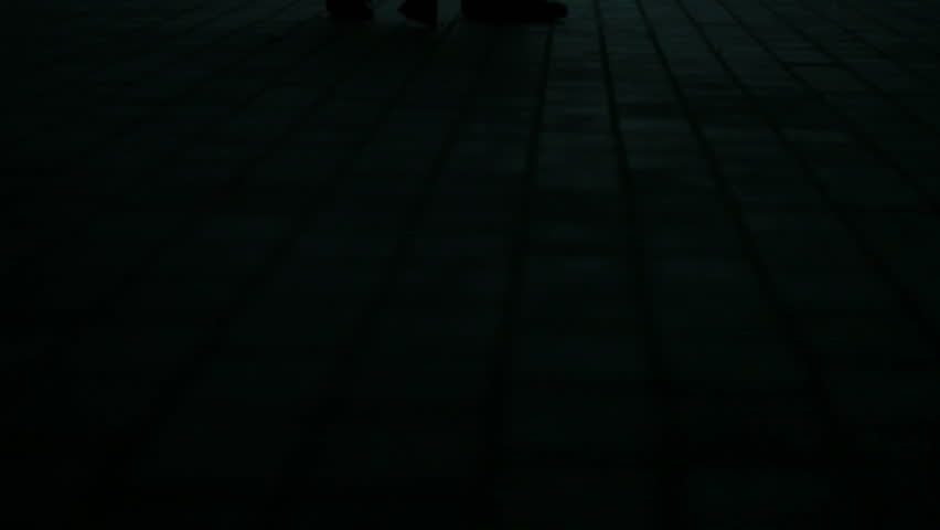 Concept of terrible man with axe on street 