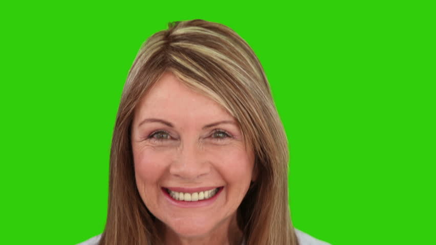 Chroma-key footage of an elderly woman proud of what she earned