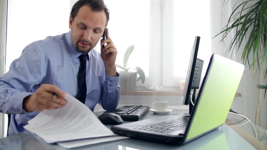 Busy multitasking businessman timelapse