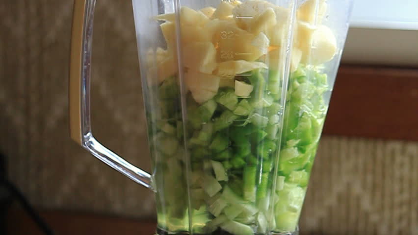 Blending of  Fresh Fruit and Vegetables into Healthy Drink