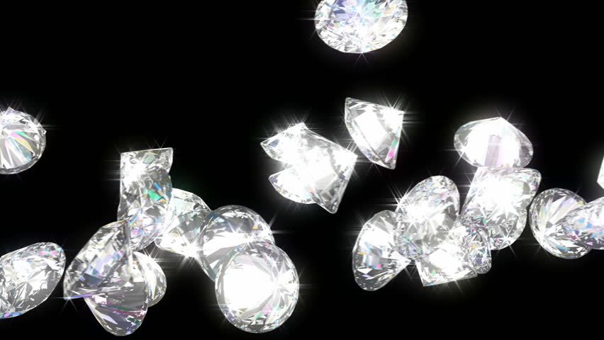 Loopable diamonds or gems flow with slow motion. Alpha channel is included 