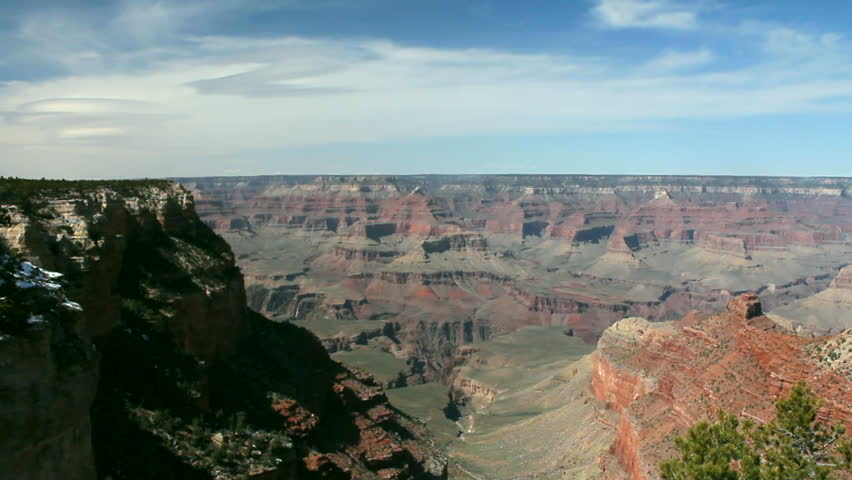 Time Lapse, Clouds sail over wide expanse on Southern Rim of Grand Canyon National Park. 1080p