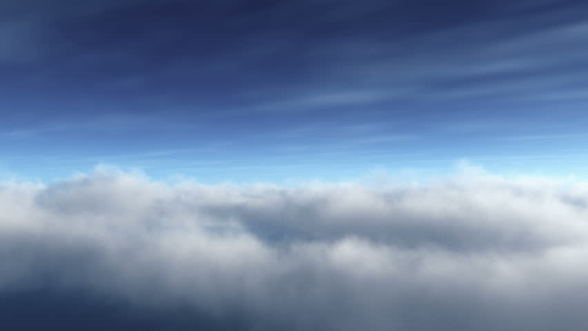 Flying Through white Clouds at daytime extreme high deatailed 3D render, Seamless Loop.. 