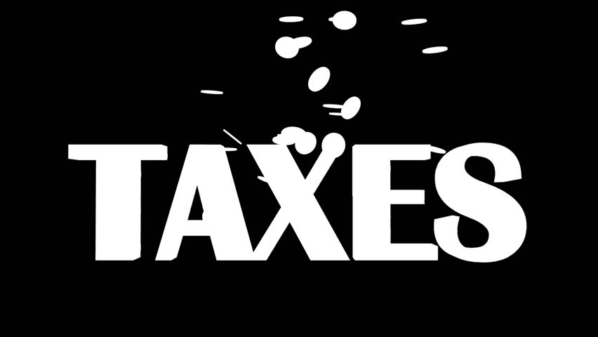 EUR coins falling and being hit by word Taxes, Alpha