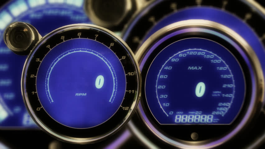 Looping digital RPM and Speed gauges, 1080