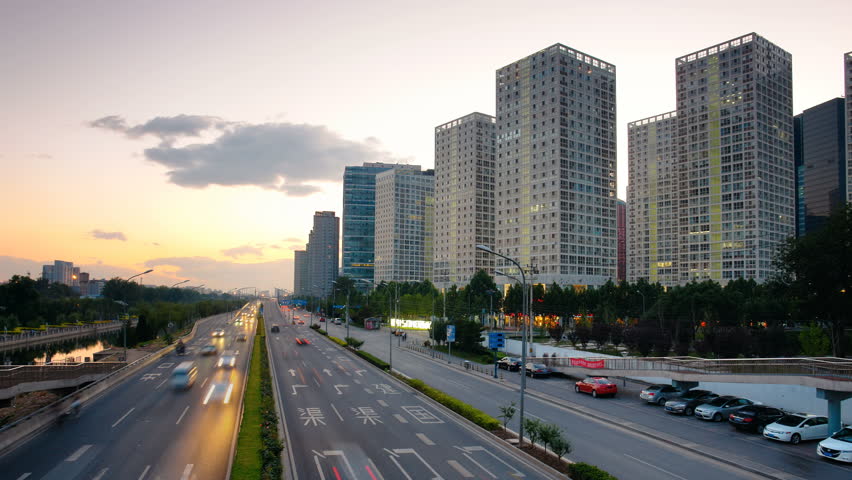 Skyscrapers in Beijing, China Timelapse