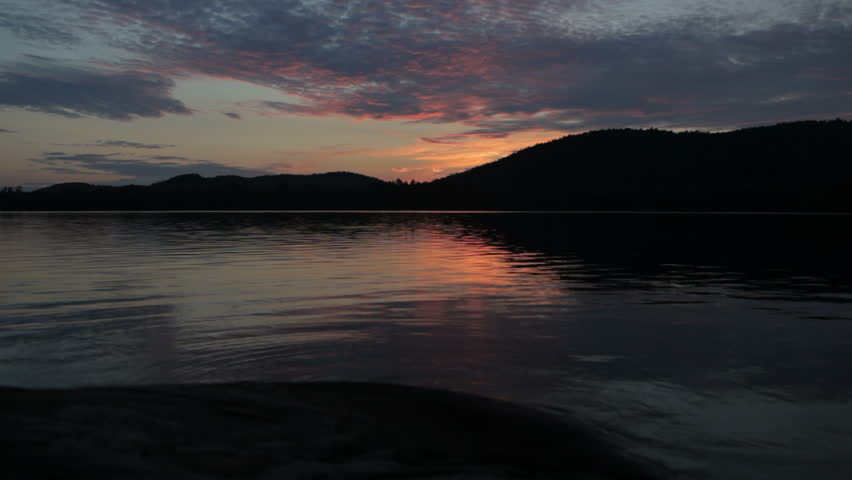 sunset on Lows Lake, Adirondack state park