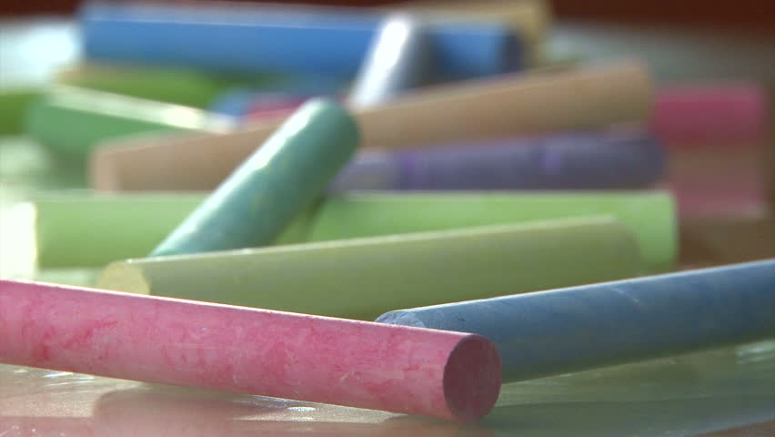 Colorful sidewalk chalk (calcium sulfate) for school board and street paintings.