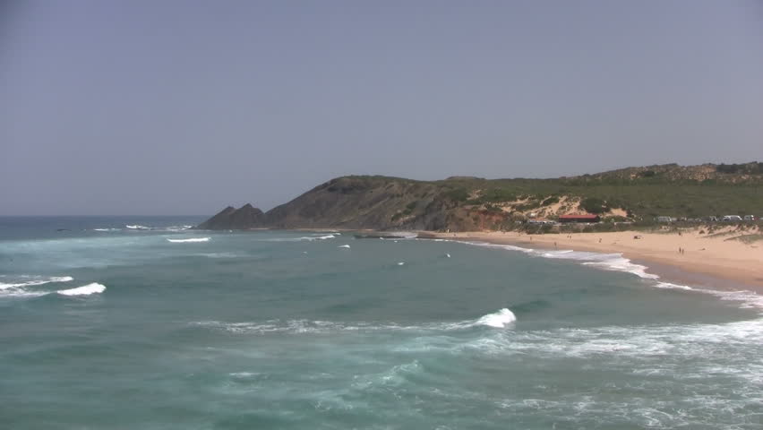 Atlantic Ocean at Amoreira beach in Portugal