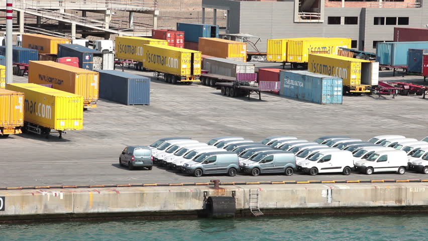 BARCELONA- MAY 21: Port dock, a place of international transportation and commerce, May 21, 2011 in Barcelona Spain. The Port of Barcelona has a 2000-year old history and a great contemporary commercial importance. 