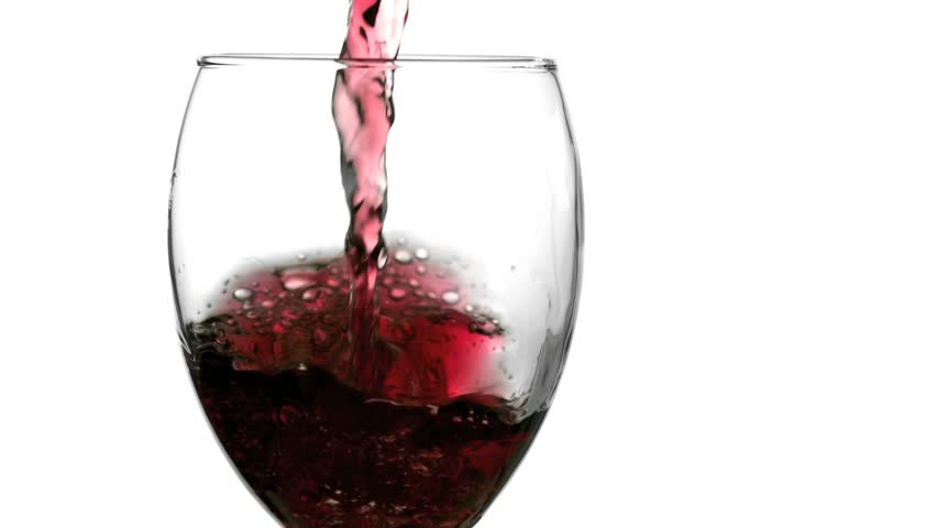 Red sparkling wine splash filmed at 1,000 frame per second
