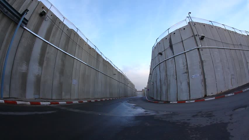 The Israeli Palestinian West Bank controversial barrier wall near the tomb Matriarch Rachel in Bethlehem, 