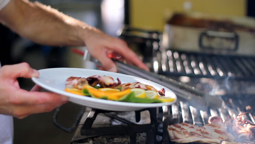 Delicious seafood meal. HD 1080i.