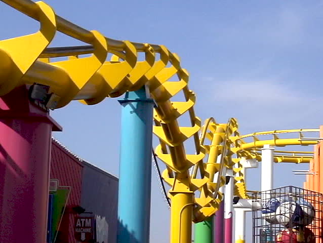 editorial video clip of people on a roller coaster ride