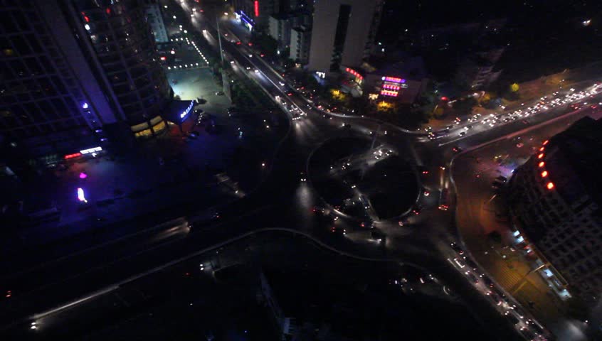 night view of the bridge and city in shanghai china.