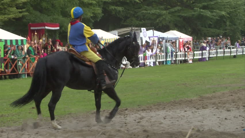 COMO, ITALY - CIRCA SEPT 2011:  Palio del Baradello re-enacts Barbarossa's visit to his allies in Como after defeating Milan in the 1159 battle, circa Sept 2011, Como, Italy. Period dances, games and shows create a medieval atmosphere at this annual event