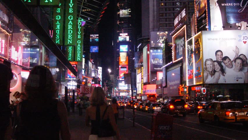 NEW YORK, NEW YORK, USA  - CIRCA 2011: Time lapse view of Times Square at night