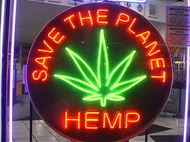 Neon hemp sign