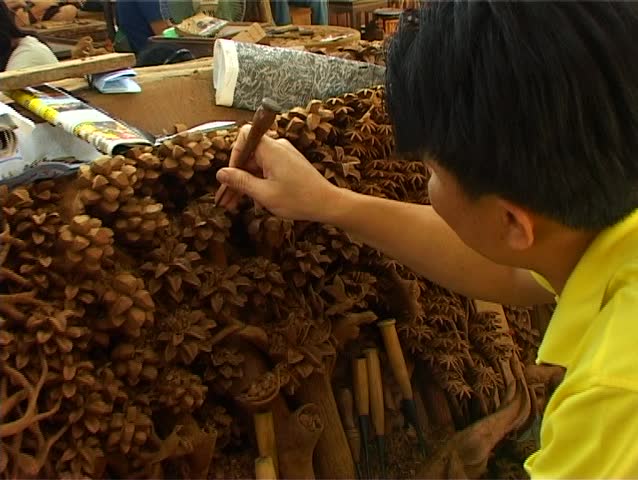 Experienced wood carver in Bangkok clip 3