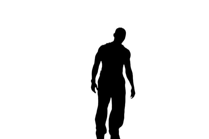 Silhouette of man dancing