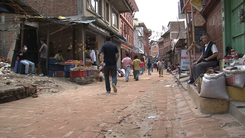 KATHMANDU - CIRCA 2010: People circulate through the city circa 2010 in Kathmandu.