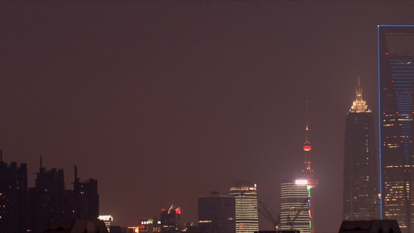 Shanghai buildings at night
