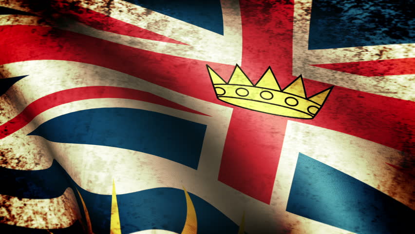 British Columbia Flag Waving, grunge look