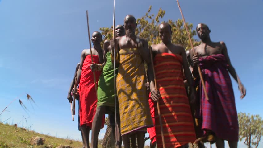 KENYA - CIRCA 2009: Masai warriors perform a ritual dance circa 2009 in Kenya