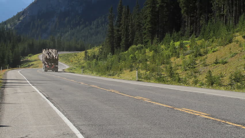 Logging truck on backcountry road