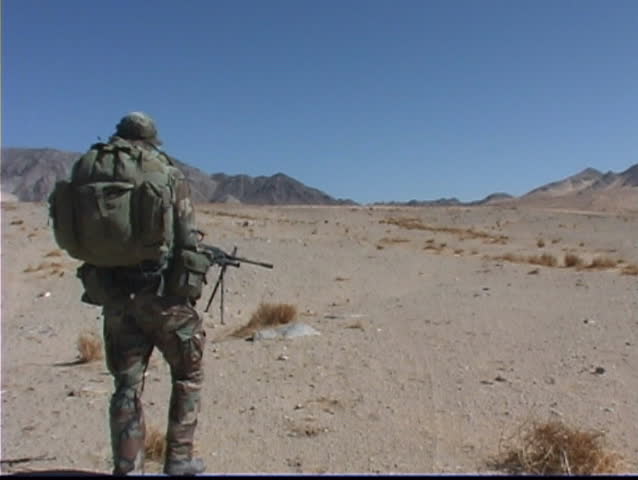 Marines patrolling the desert
