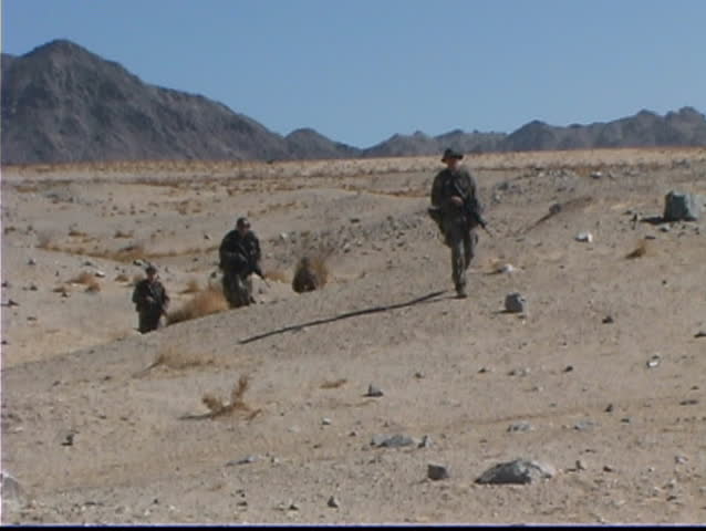 Marines patrolling the desert