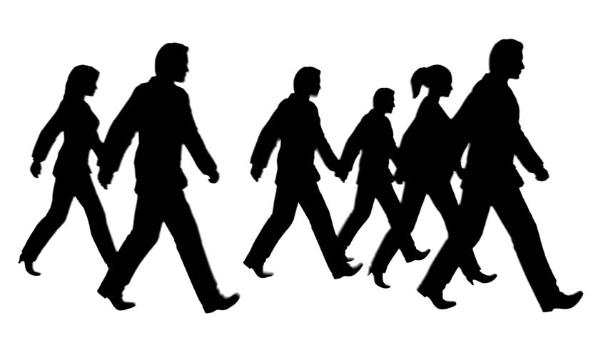walking people silhouette pedestrian