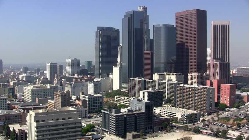 LOS ANGELES - SEPTEMBER 12: Skyline featuring California's financial hub and "world's entertainment capital" on September 12, 2011 in Los Angeles.  
