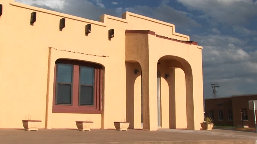 MS of the entrance to an Adobe building