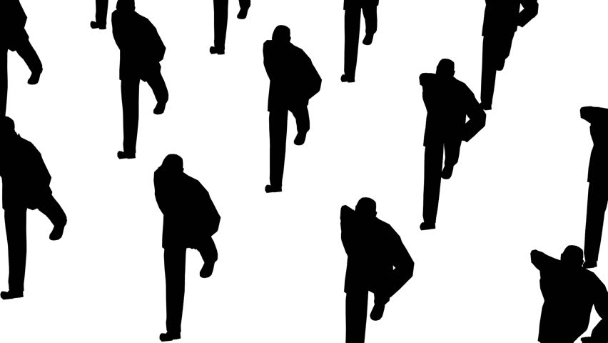 many businessman marching 