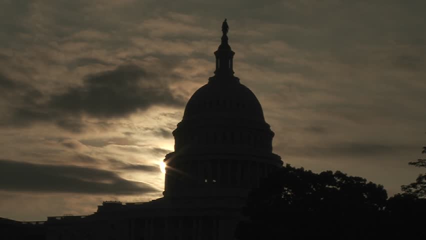 Clouds move behind the U.S. Capitol Building circa 2009 in Washington.