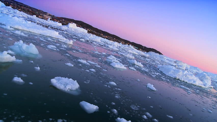 Colours at Dusk over Ice Floes