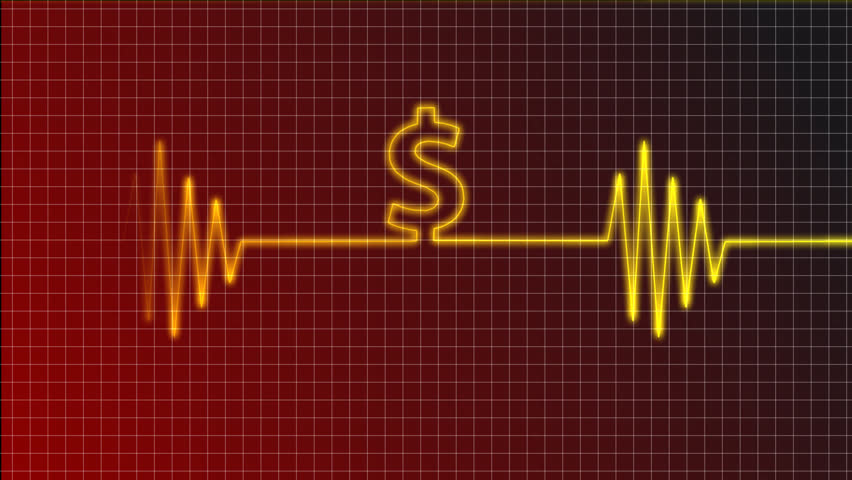 cardiogram curve with dollar symbol - animation