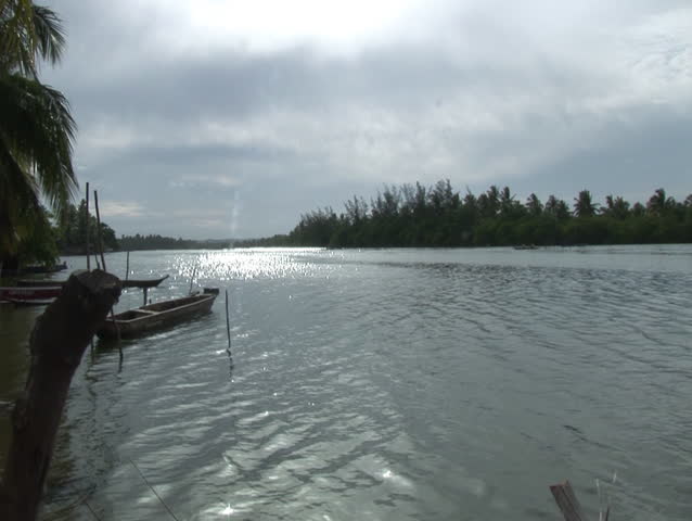 Late Afternoon with the Sun Shimmering on the Lagoon in Brazil Wide Shot 2