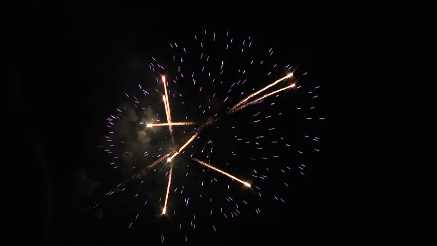 Massive multicolored fireworks (HD, 17 sec)