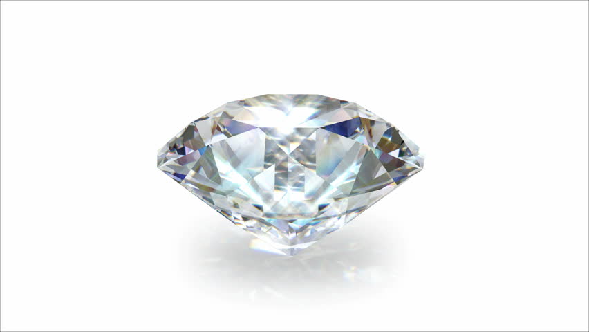 Spinning shining diamond - looped on a white background