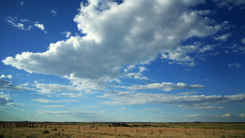 Cloud time lapse over a field